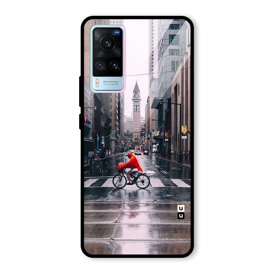 Red Bicycle Street Glass Back Case for Vivo X60