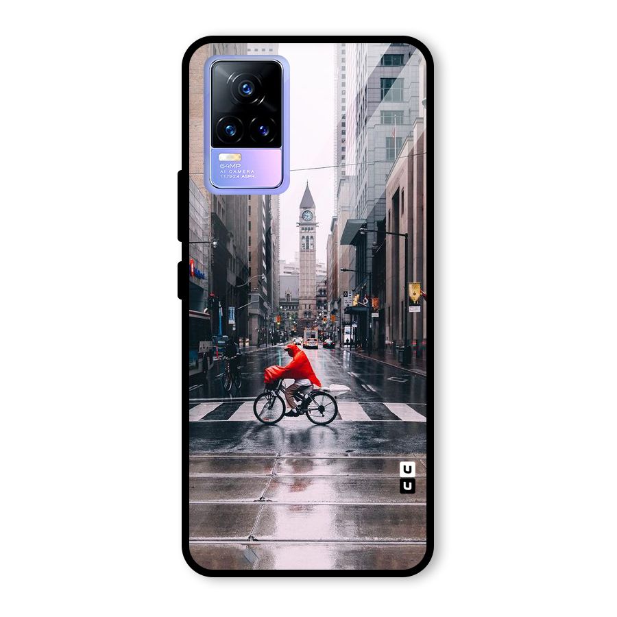 Red Bicycle Street Glass Back Case for Vivo Y73
