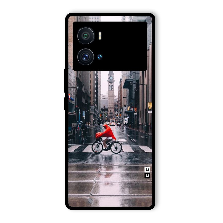Red Bicycle Street Glass Back Case for Vivo iQOO 9 Pro