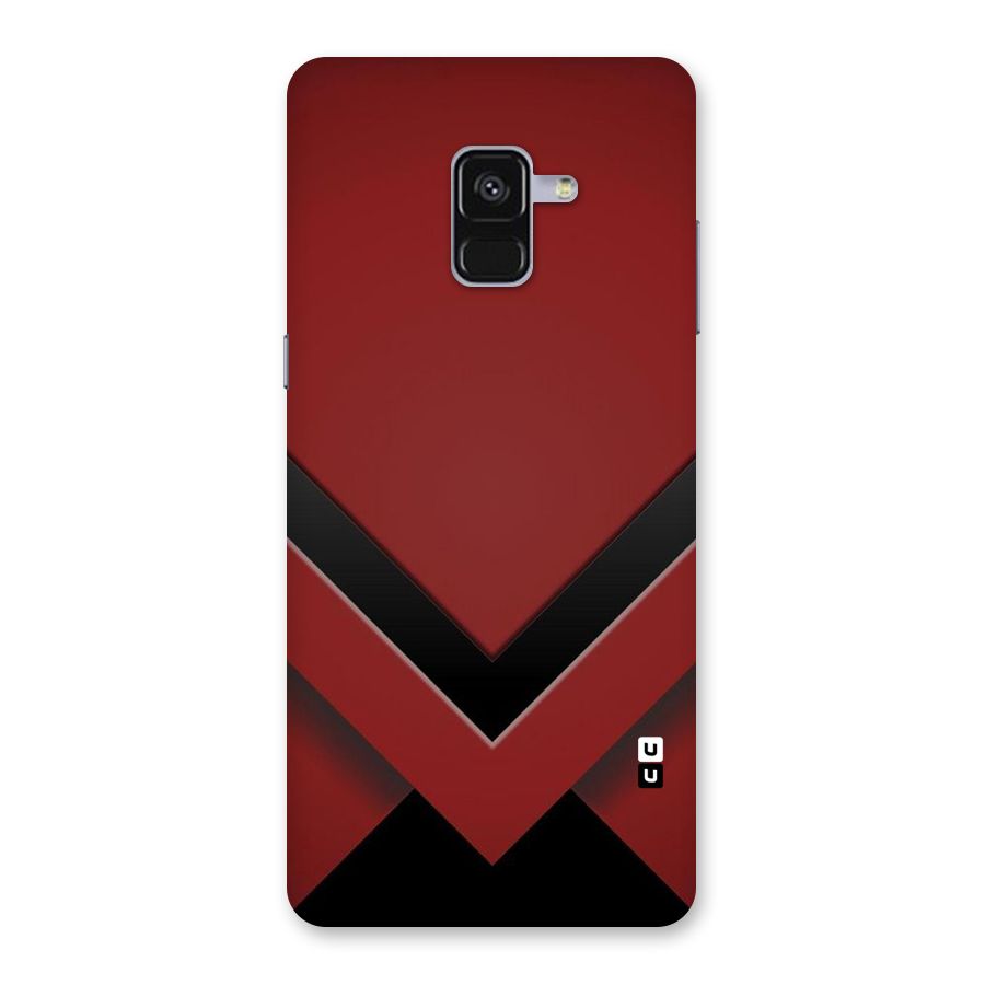 Red Black Fold Back Case for Galaxy A8 Plus