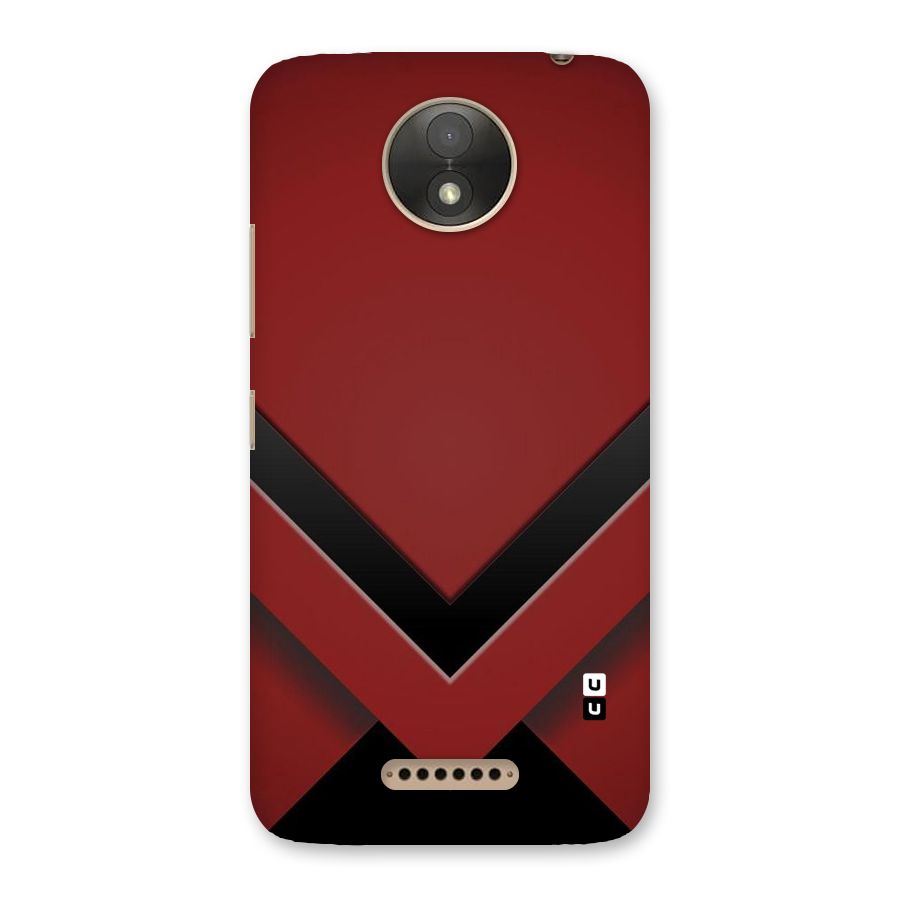 Red Black Fold Back Case for Moto C Plus