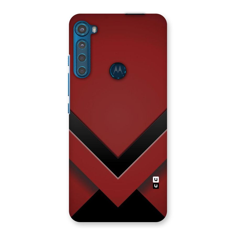 Red Black Fold Back Case for Motorola One Fusion Plus