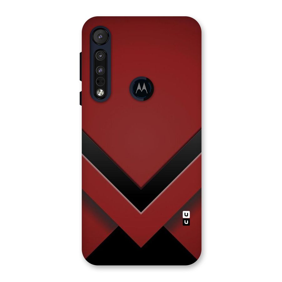 Red Black Fold Back Case for Motorola One Macro