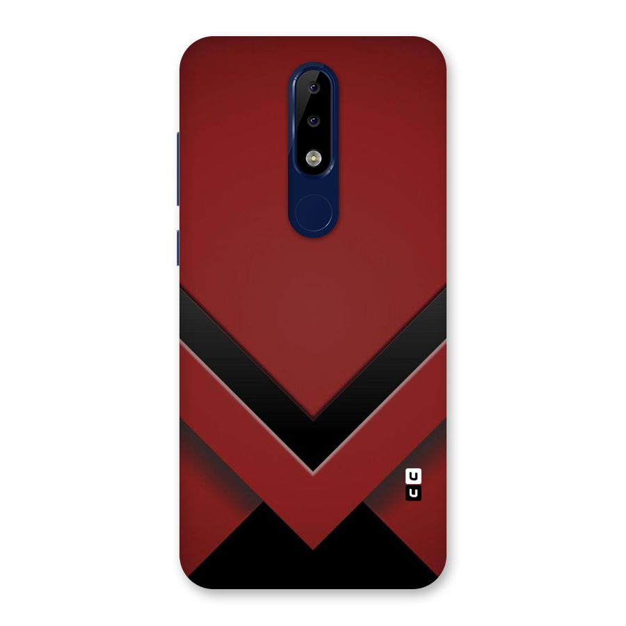 Red Black Fold Back Case for Nokia 5.1 Plus