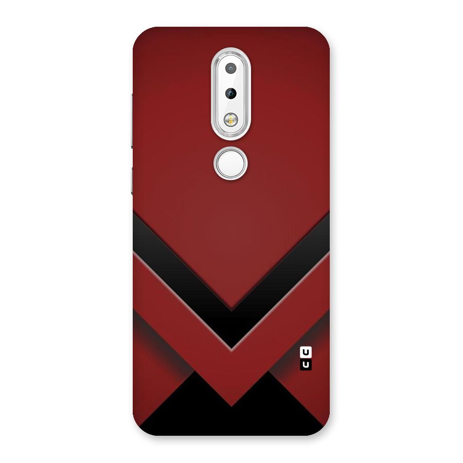 Red Black Fold Back Case for Nokia 6.1 Plus