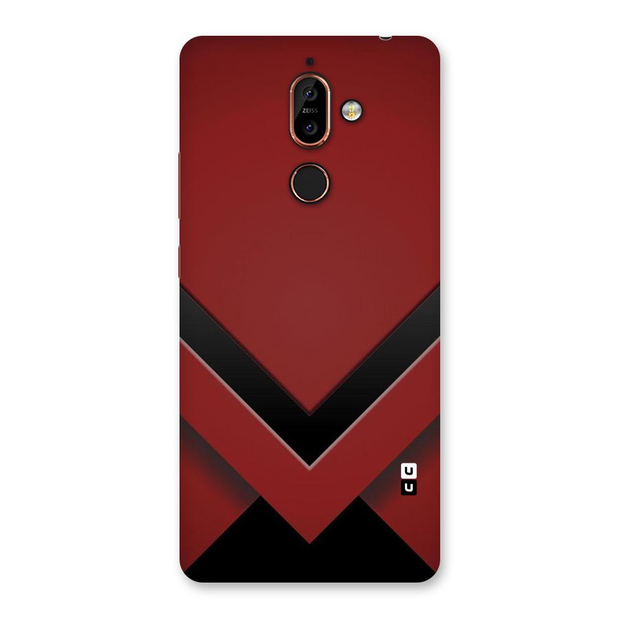 Red Black Fold Back Case for Nokia 7 Plus