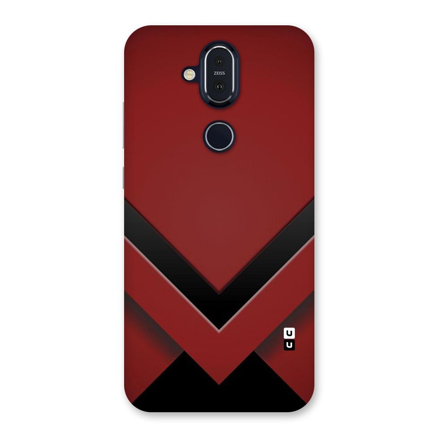 Red Black Fold Back Case for Nokia 8.1