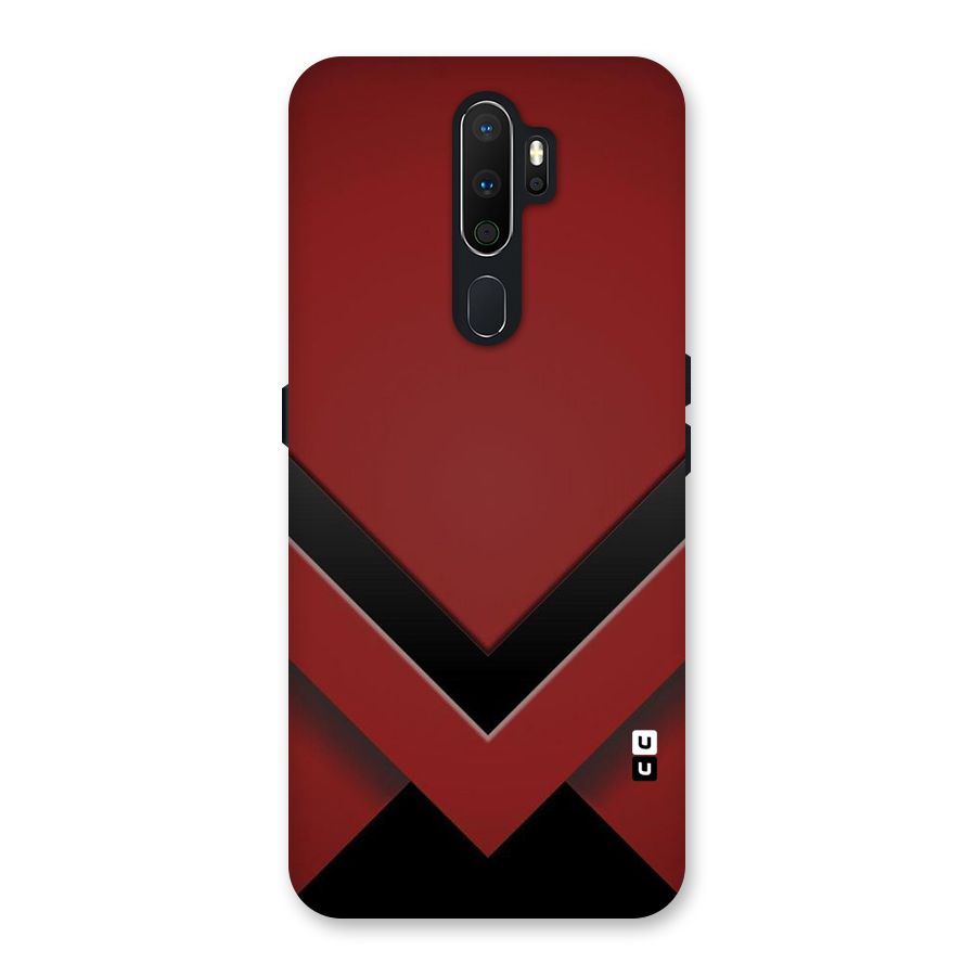 Red Black Fold Back Case for Oppo A5 (2020)