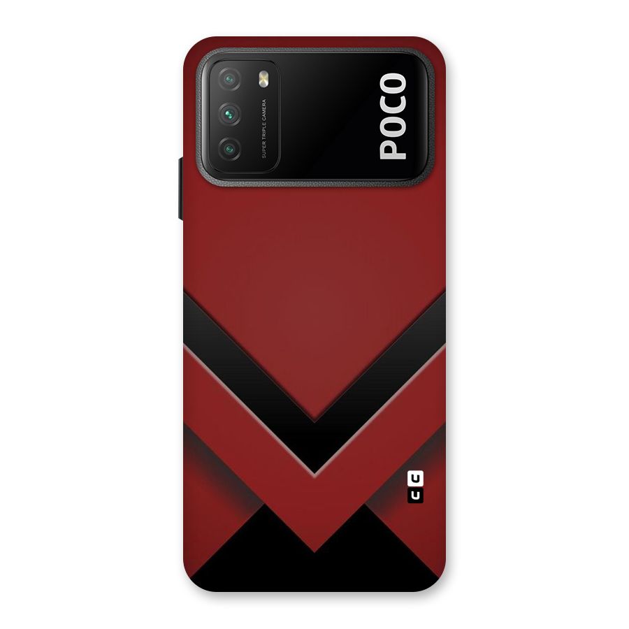 Red Black Fold Back Case for Poco M3