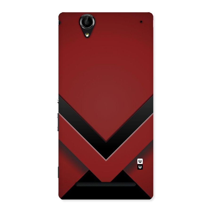 Red Black Fold Back Case for Sony Xperia T2
