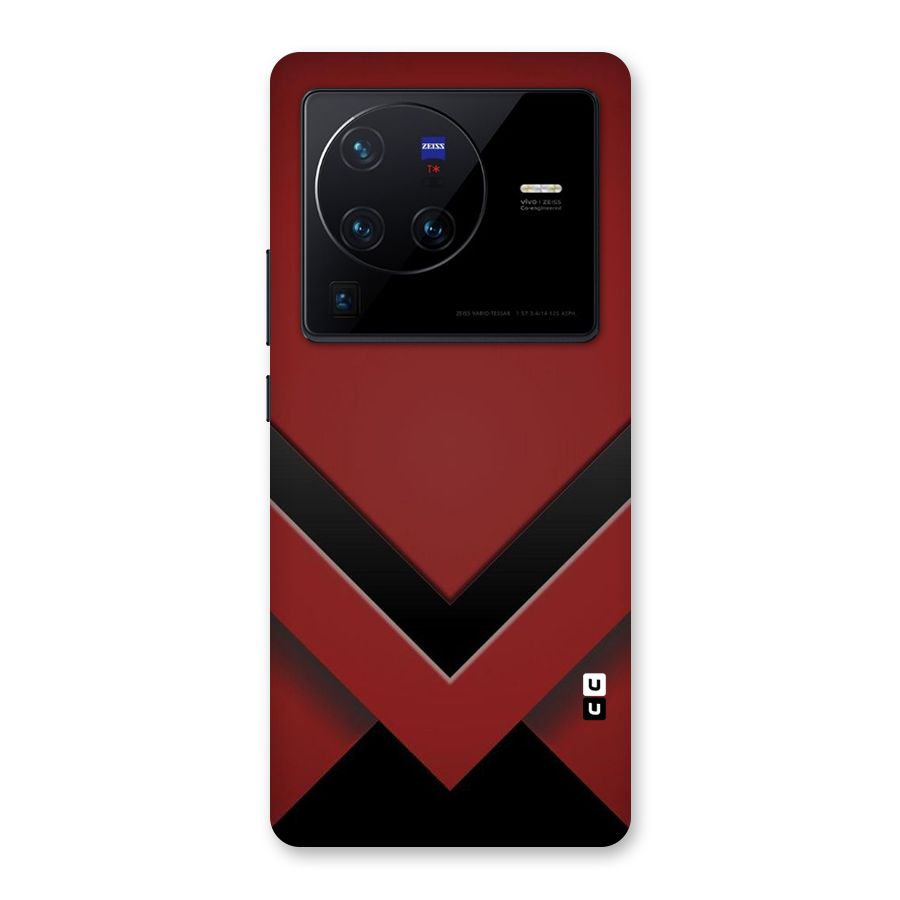 Red Black Fold Back Case for Vivo X80 Pro
