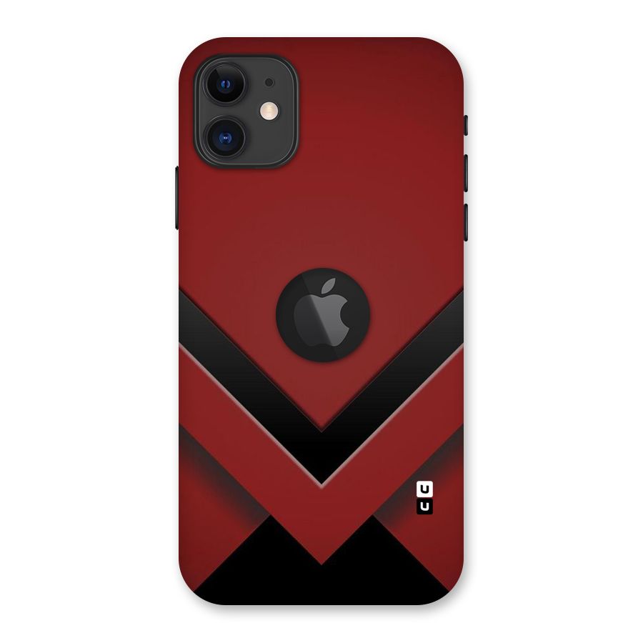 Red Black Fold Back Case for iPhone 11 Logo Cut