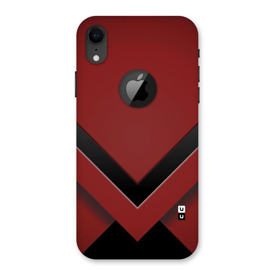 Red Black Fold Back Case for iPhone XR Logo Cut