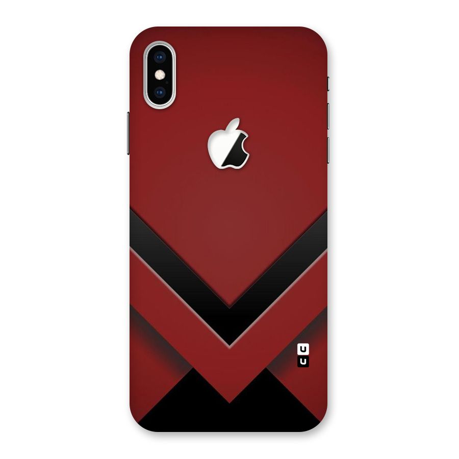 Red Black Fold Back Case for iPhone XS Max Apple Cut