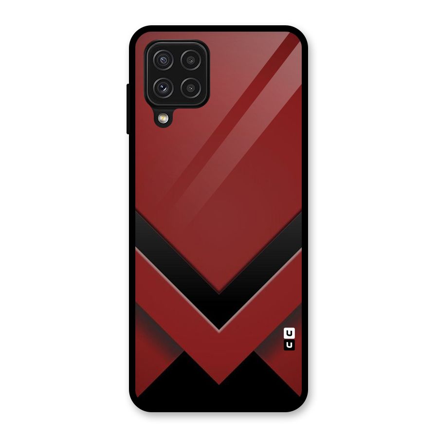 Red Black Fold Glass Back Case for Galaxy A22 4G