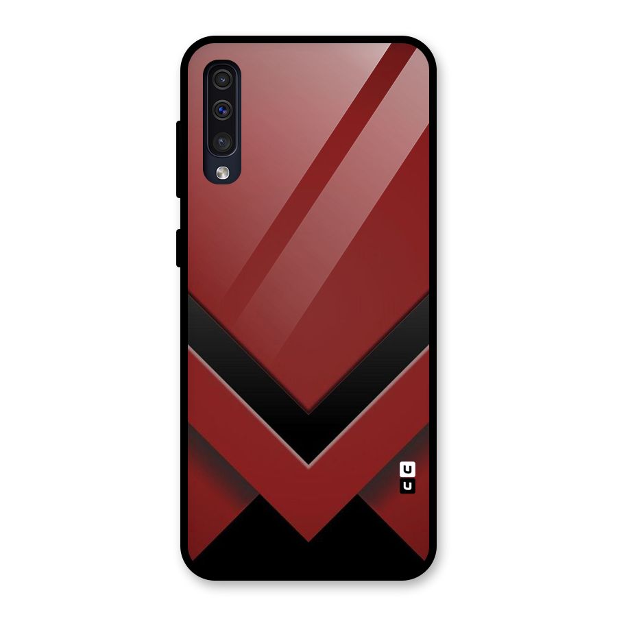Red Black Fold Glass Back Case for Galaxy A30s
