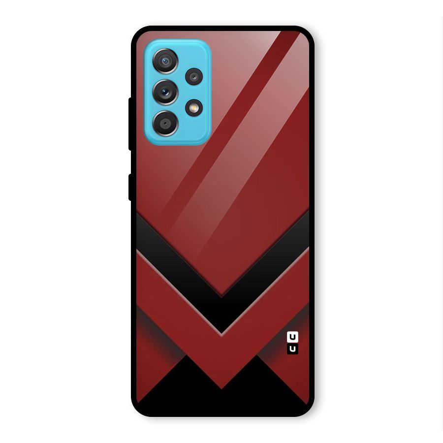 Red Black Fold Glass Back Case for Galaxy A52