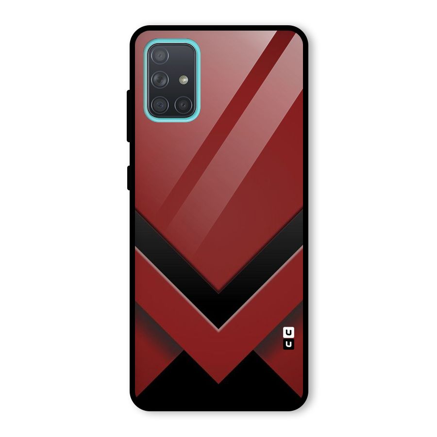 Red Black Fold Glass Back Case for Galaxy A71