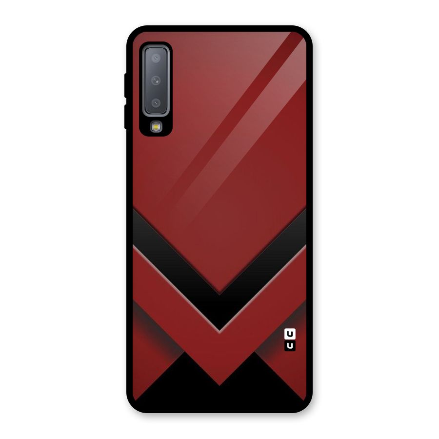 Red Black Fold Glass Back Case for Galaxy A7 (2018)