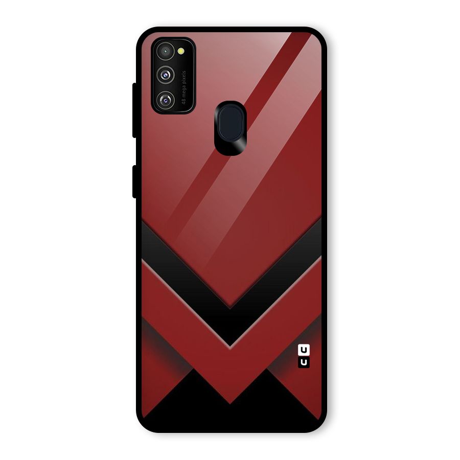 Red Black Fold Glass Back Case for Galaxy M30s