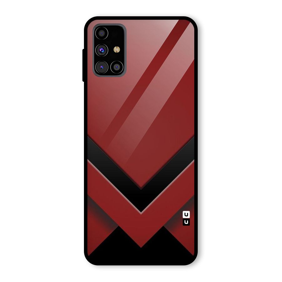 Red Black Fold Glass Back Case for Galaxy M31s