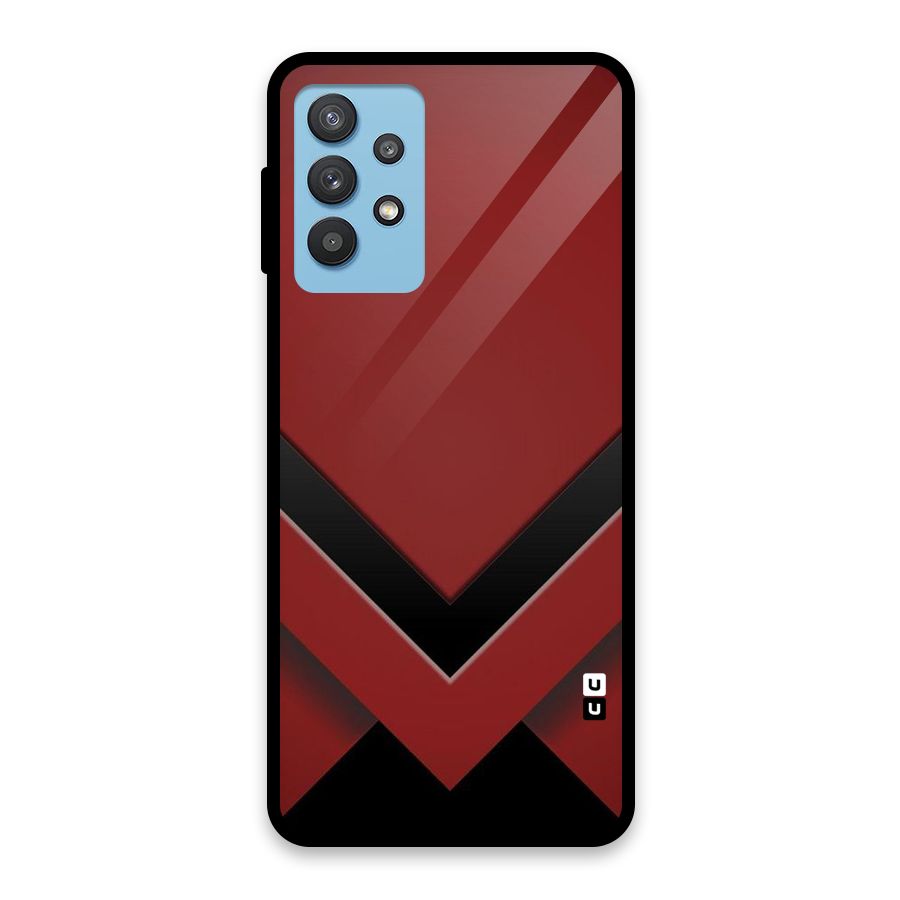 Red Black Fold Glass Back Case for Galaxy M32 5G