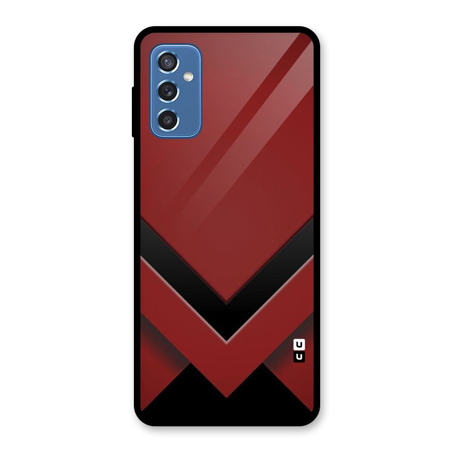 Red Black Fold Glass Back Case for Galaxy M52 5G