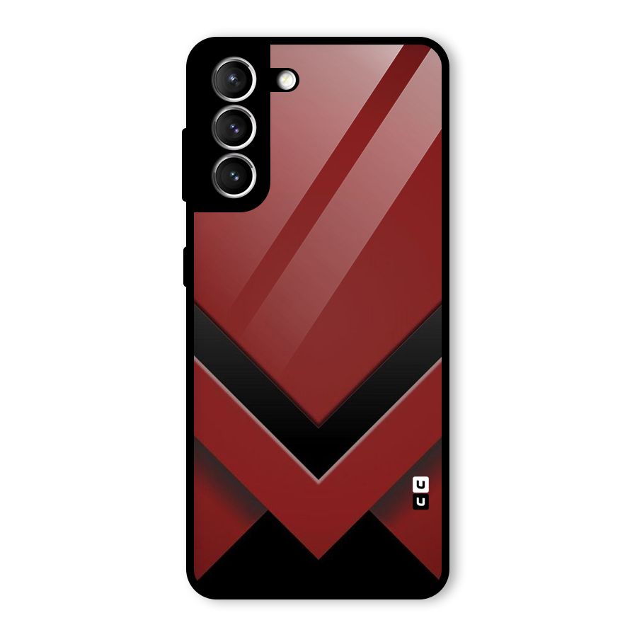 Red Black Fold Glass Back Case for Galaxy S21 5G