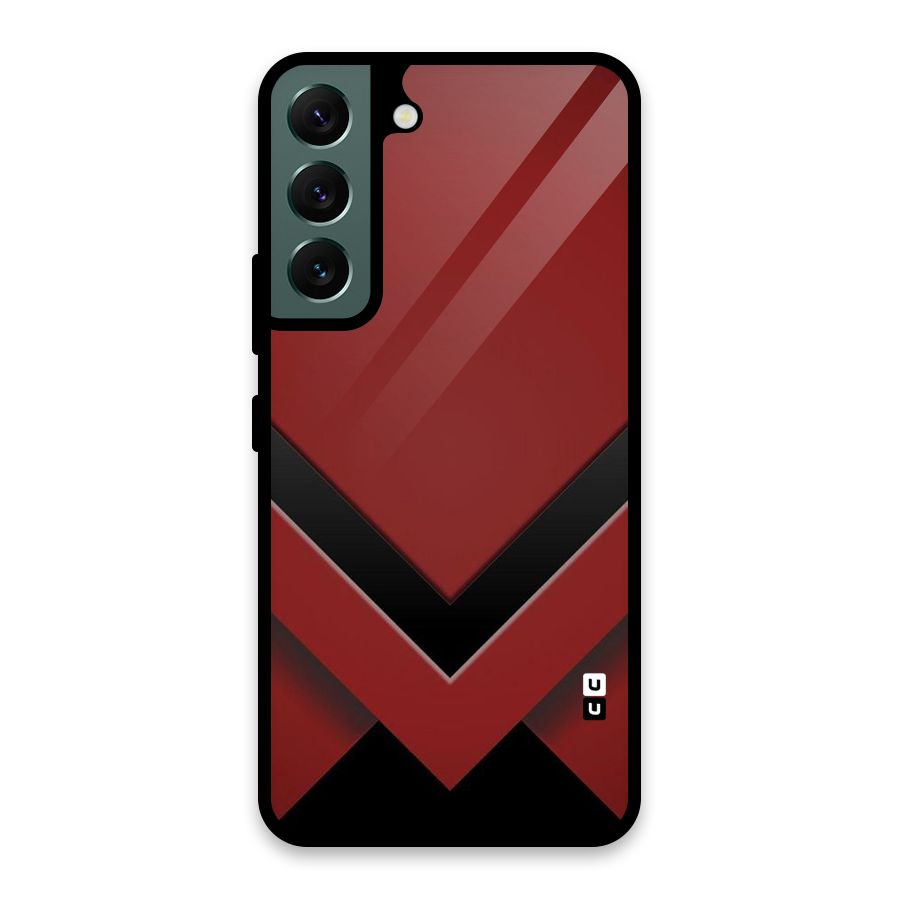 Red Black Fold Glass Back Case for Galaxy S22 5G