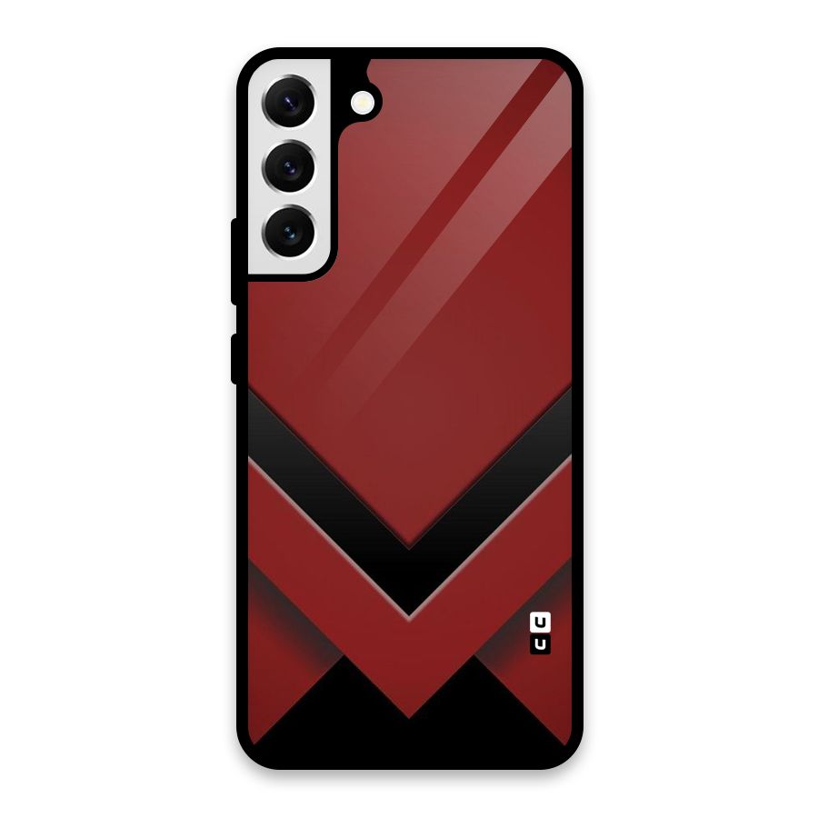 Red Black Fold Glass Back Case for Galaxy S22 Plus 5G
