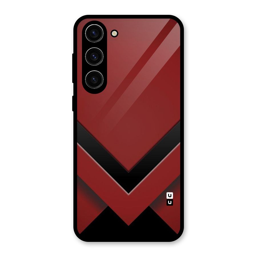 Red Black Fold Glass Back Case for Galaxy S23 Plus