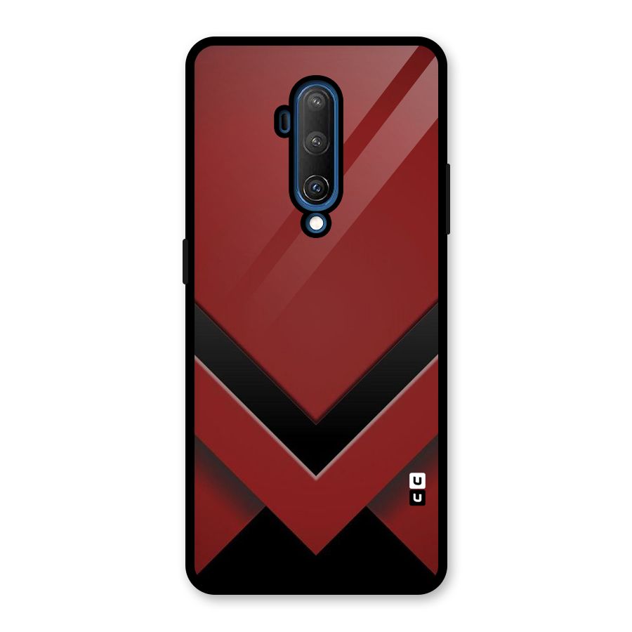 Red Black Fold Glass Back Case for OnePlus 7T Pro