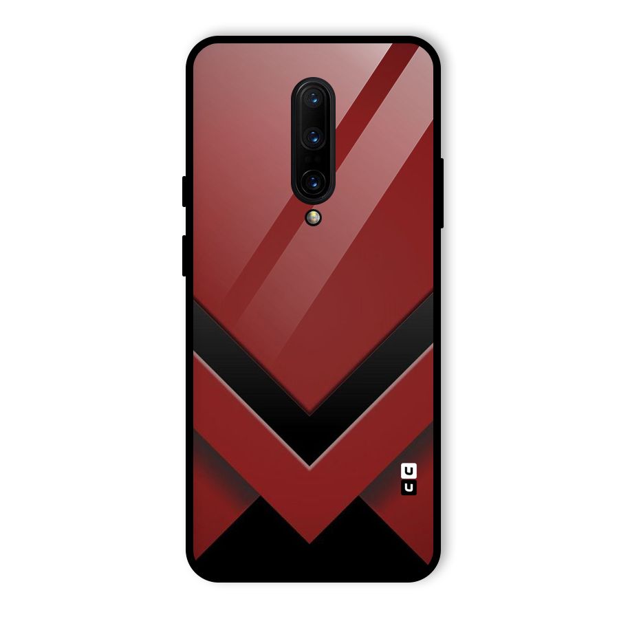 Red Black Fold Glass Back Case for OnePlus 7 Pro