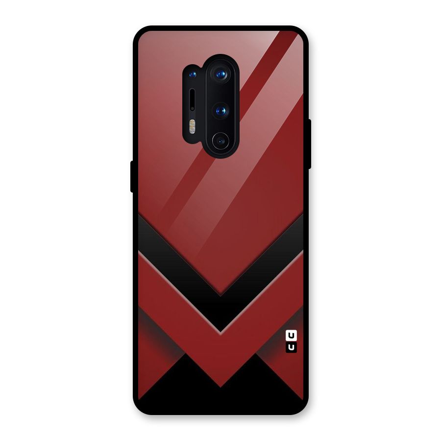 Red Black Fold Glass Back Case for OnePlus 8 Pro