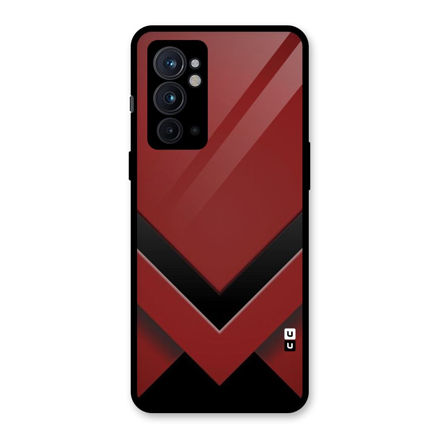 Red Black Fold Glass Back Case for OnePlus 9RT 5G