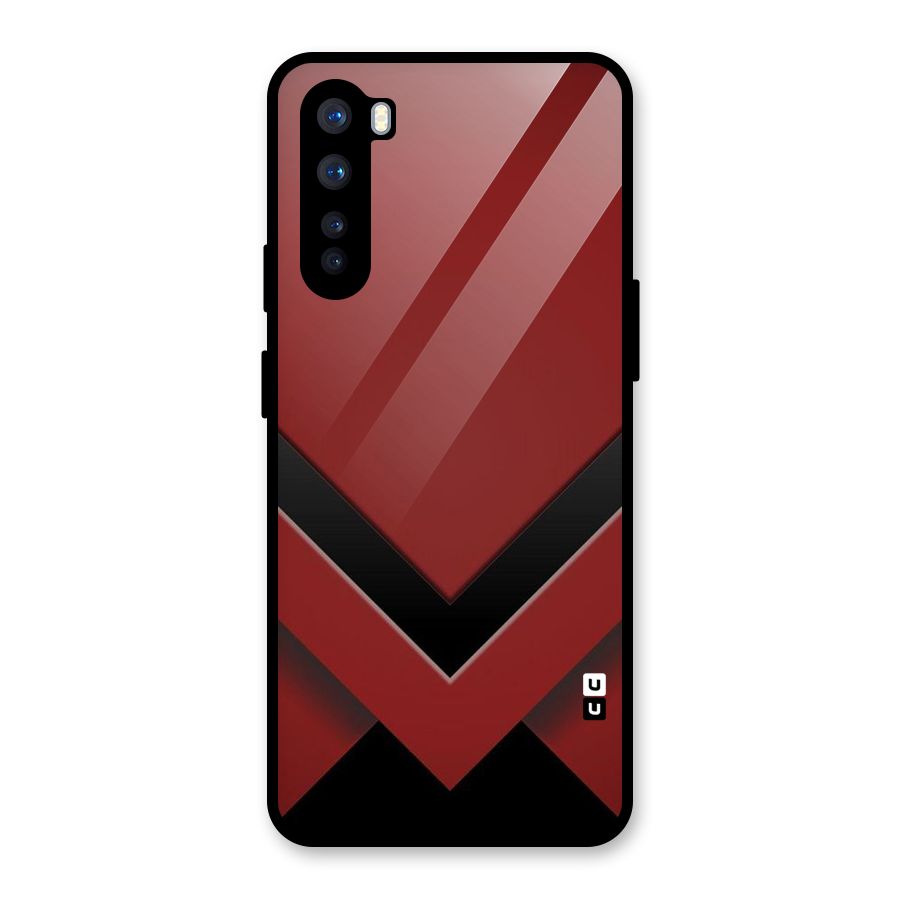 Red Black Fold Glass Back Case for OnePlus Nord