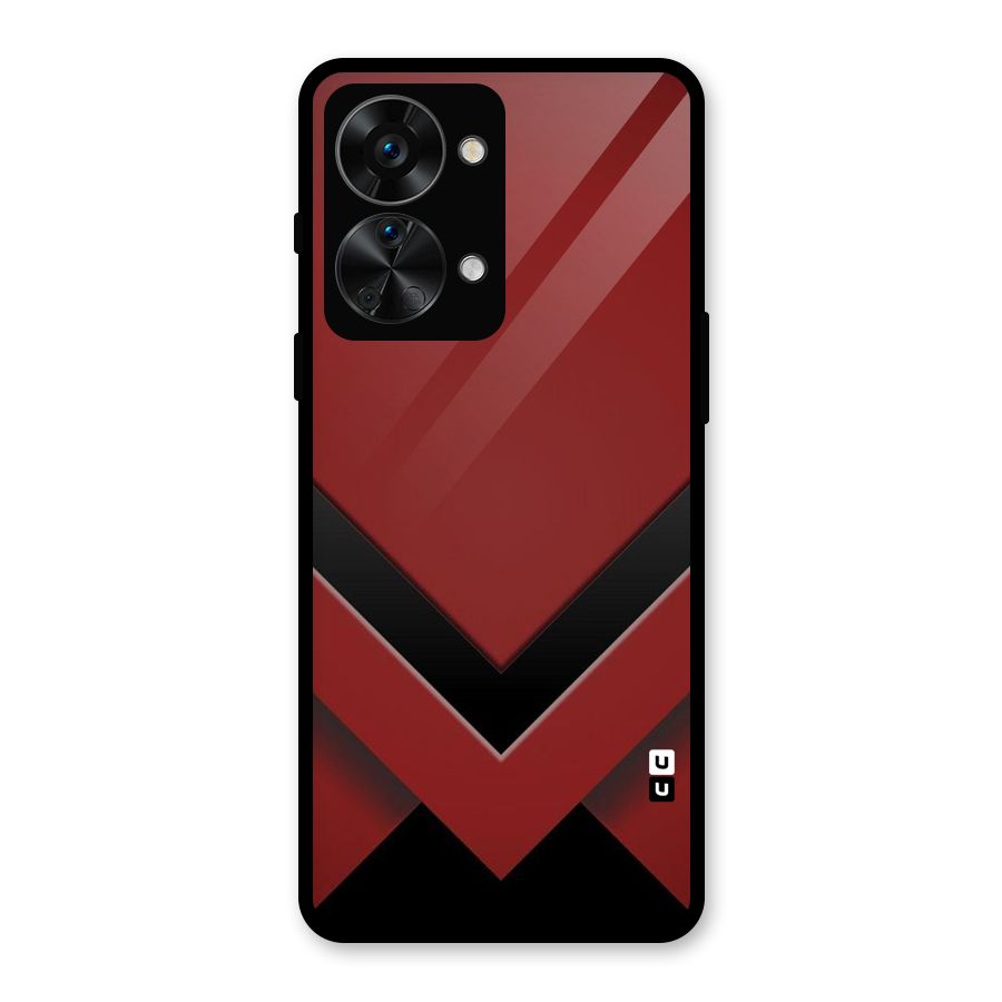 Red Black Fold Glass Back Case for OnePlus Nord 2T