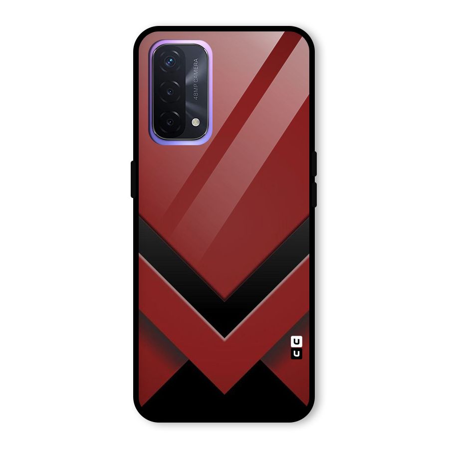 Red Black Fold Glass Back Case for Oppo A74 5G
