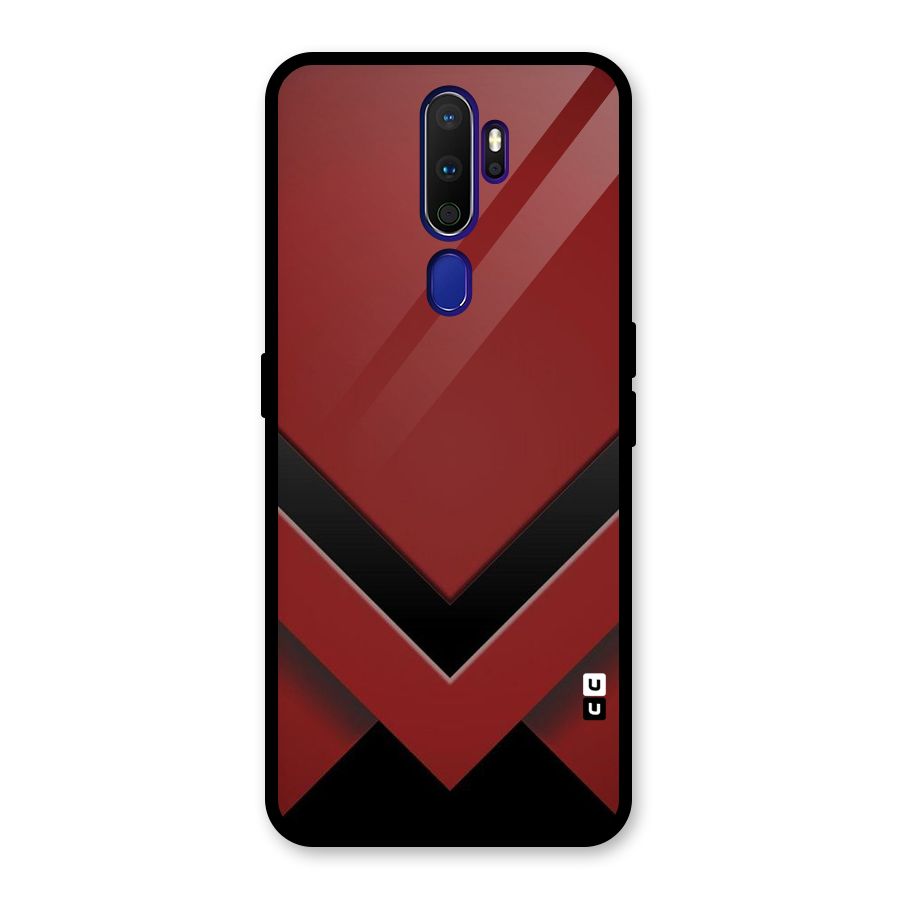 Red Black Fold Glass Back Case for Oppo A9 (2020)