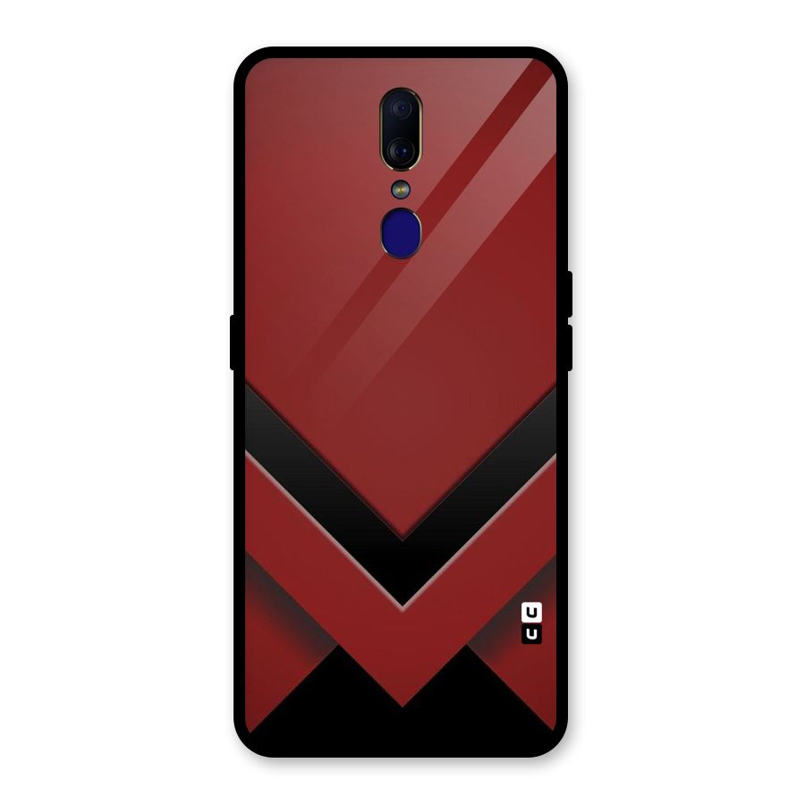 Red Black Fold Glass Back Case for Oppo F11