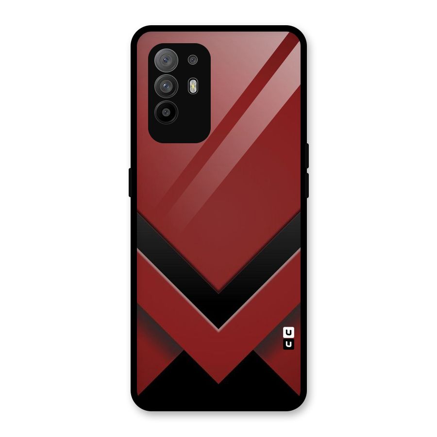 Red Black Fold Glass Back Case for Oppo F19 Pro Plus 5G
