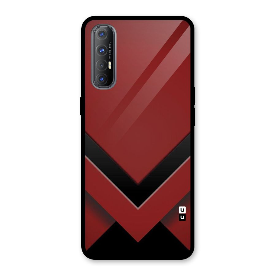 Red Black Fold Glass Back Case for Oppo Reno3 Pro