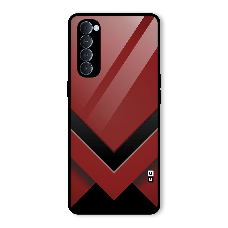 Red Black Fold Glass Back Case for Oppo Reno4 Pro