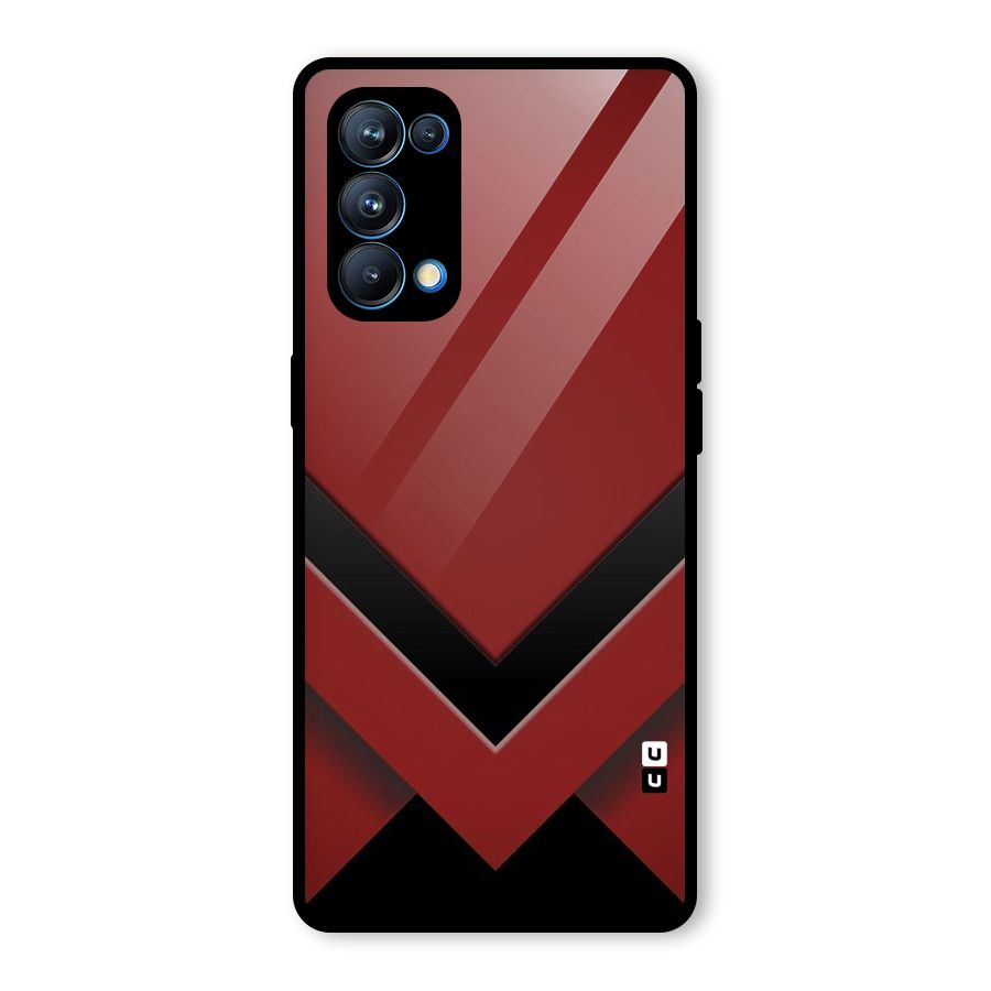 Red Black Fold Glass Back Case for Oppo Reno5 Pro 5G
