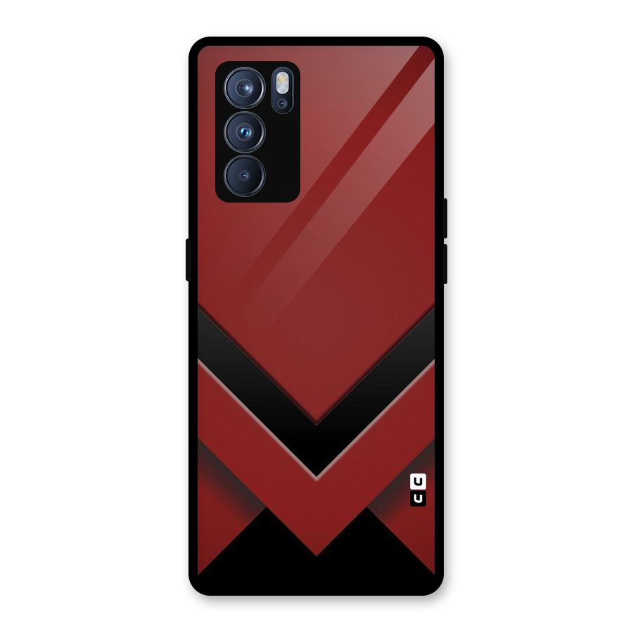 Red Black Fold Glass Back Case for Oppo Reno6 Pro 5G