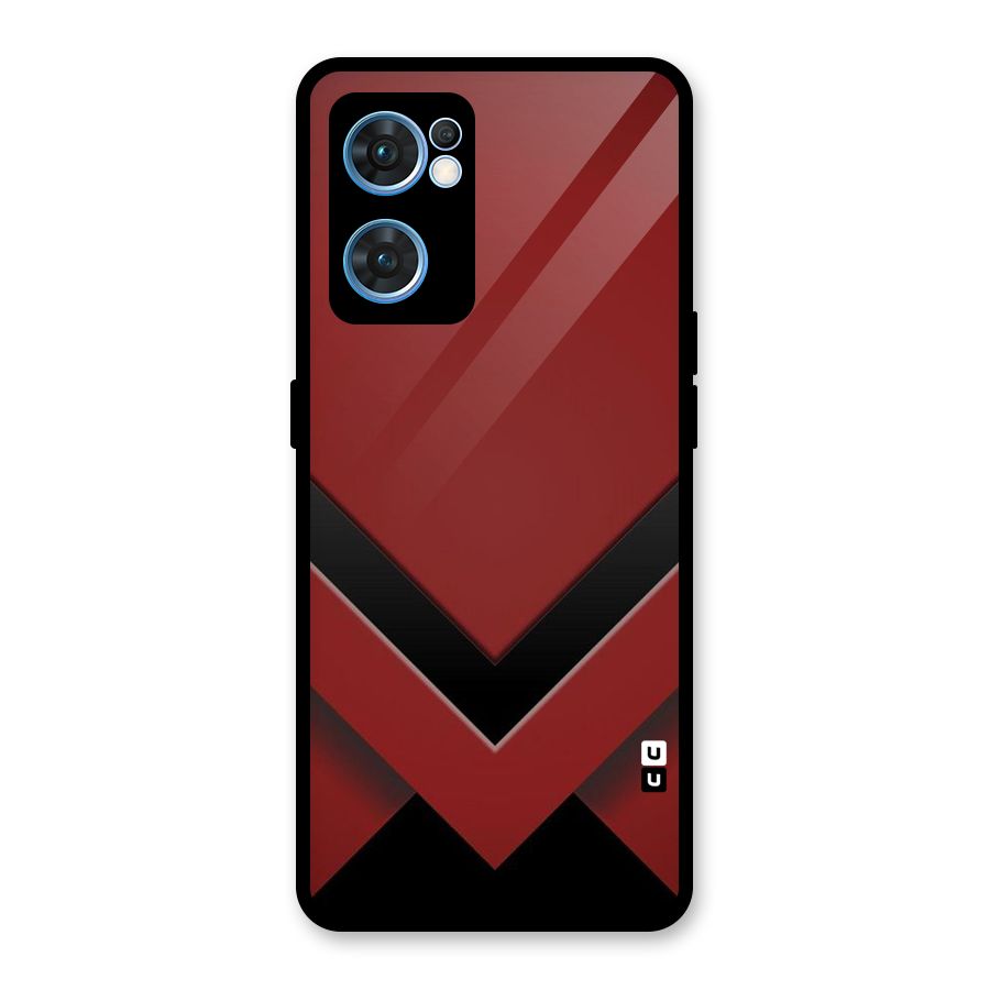 Red Black Fold Glass Back Case for Oppo Reno7 5G