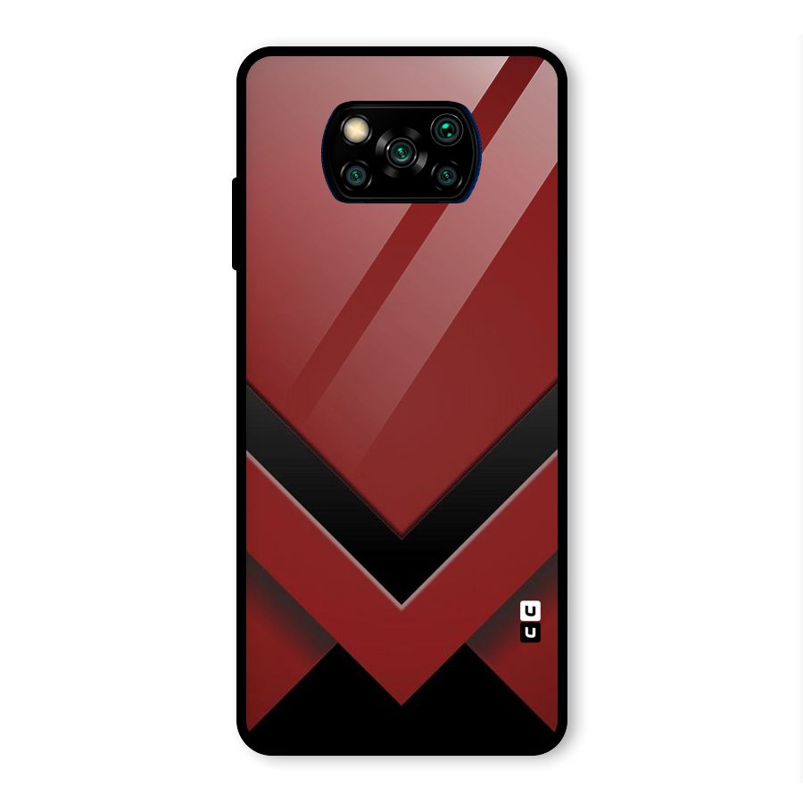 Red Black Fold Glass Back Case for Poco X3 Pro