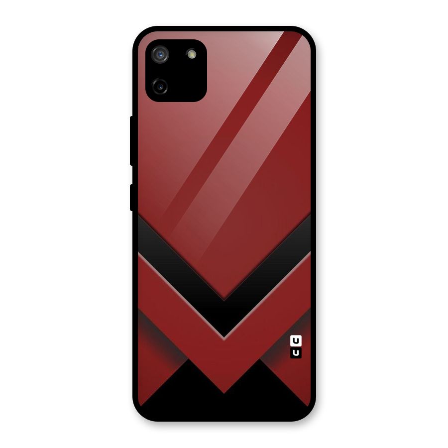 Red Black Fold Glass Back Case for Realme C11