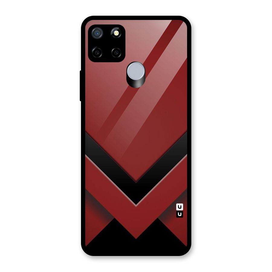 Red Black Fold Glass Back Case for Realme C12