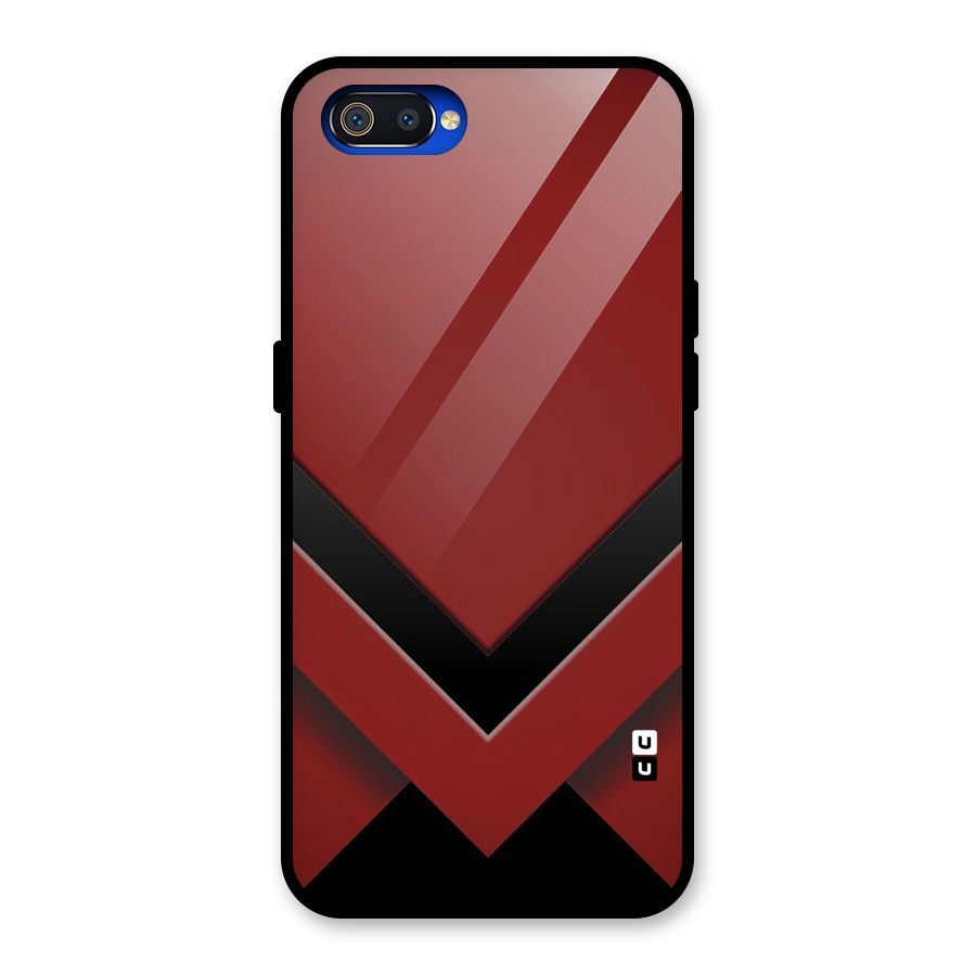 Red Black Fold Glass Back Case for Realme C2